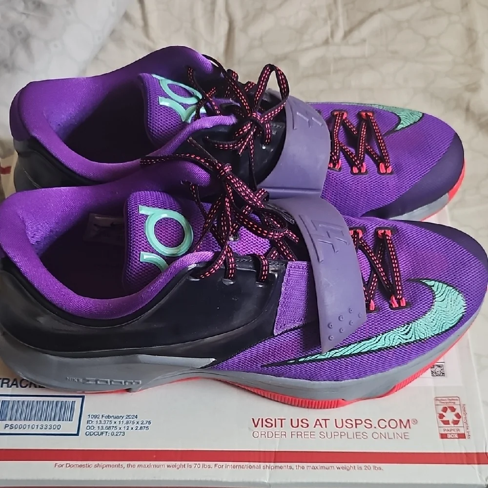 Nike KD Purple and Teal Athletic Shoes - Picture 4 of 7